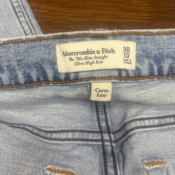 Abercrombie & Fitch Curve Love The 90’s Slim Straight Ultra High Rise Jeans - Picture 5 of 7